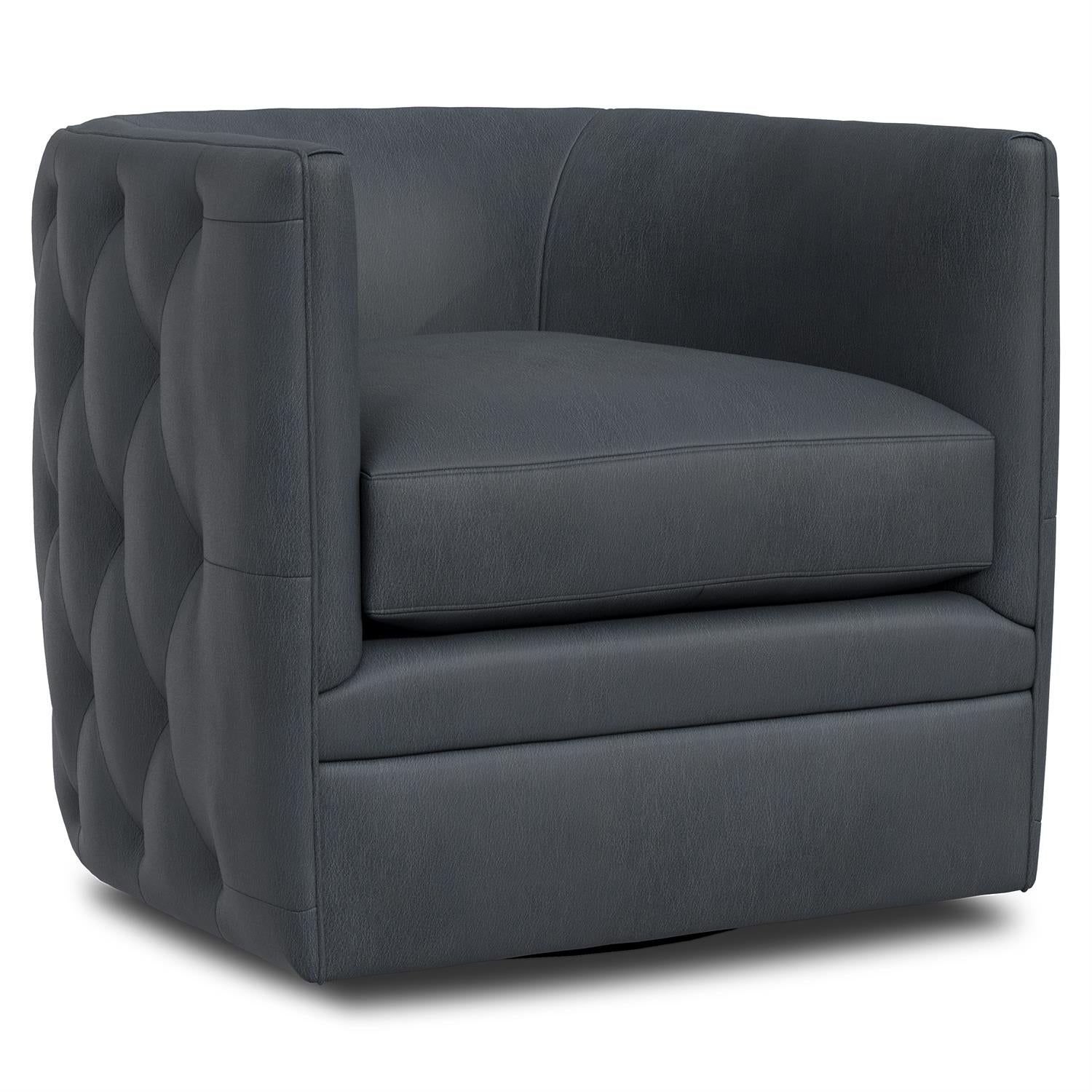 Bernhardt Palazzo Leather Swivel Chair Without Nails — 212SLX