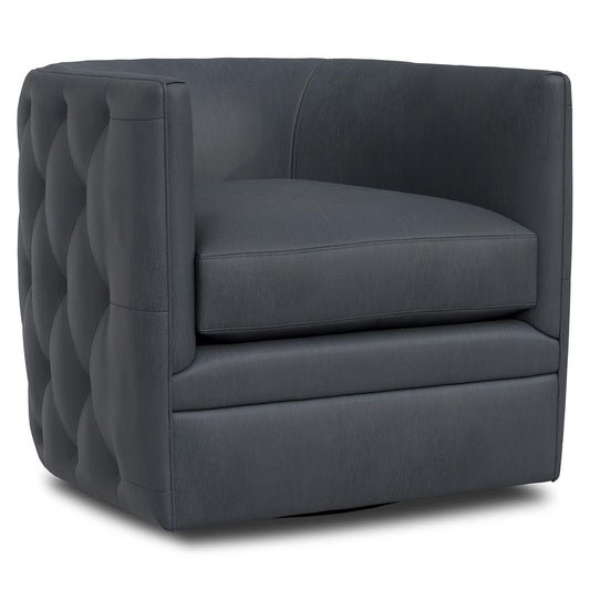 Bernhardt Palazzo Leather Swivel Chair Without Nails — 212SLX