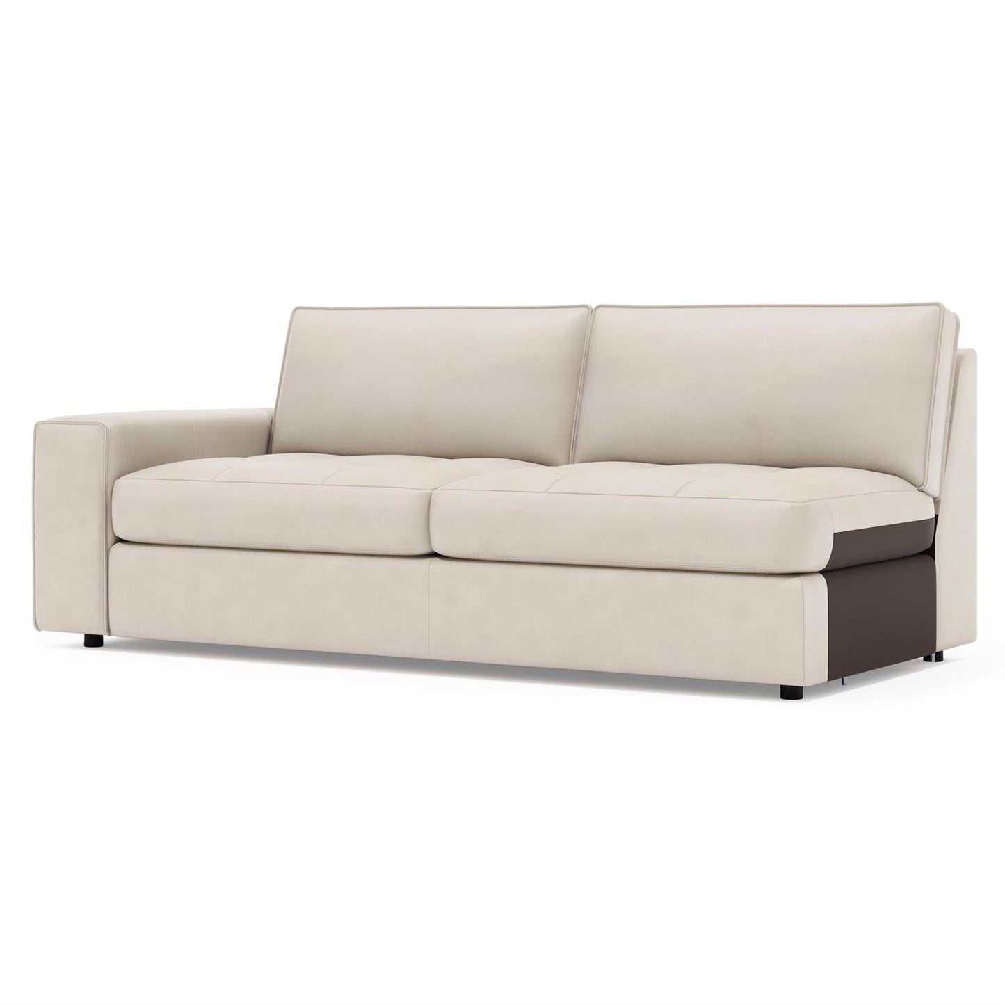 Bernhardt Nest Leather Left Arm Loveseat Without Pillows — 3342LY