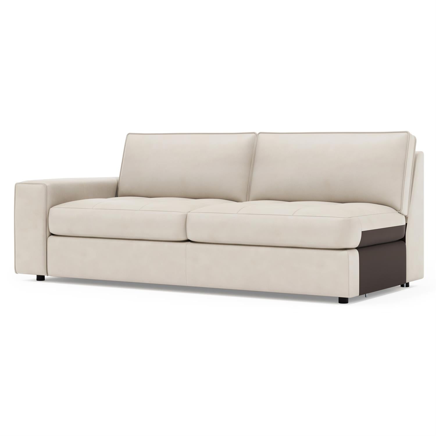 Bernhardt Nest Leather Left Arm Loveseat Without Pillows — 3342LY