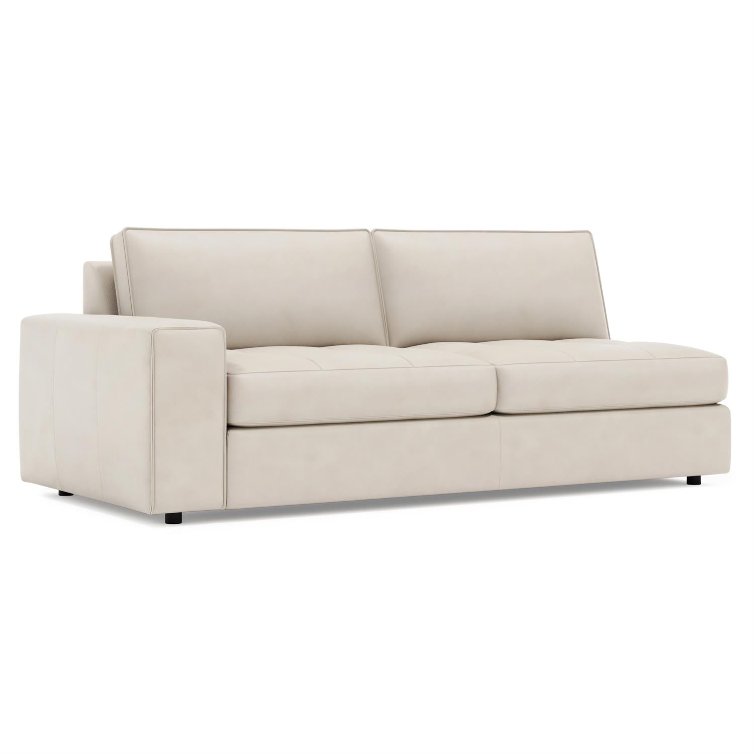 Bernhardt Nest Leather Left Arm Loveseat Without Pillows — 3342LY