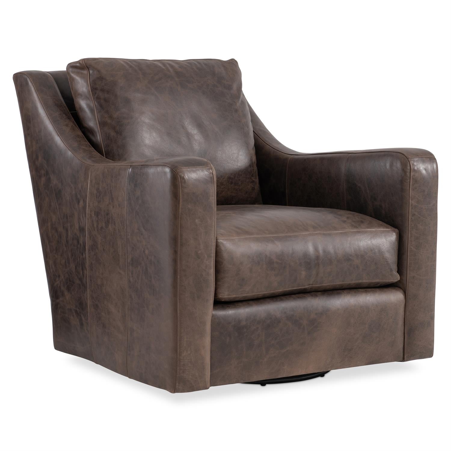 Bernhardt Ventura Leather Swivel Chair — 352SLO