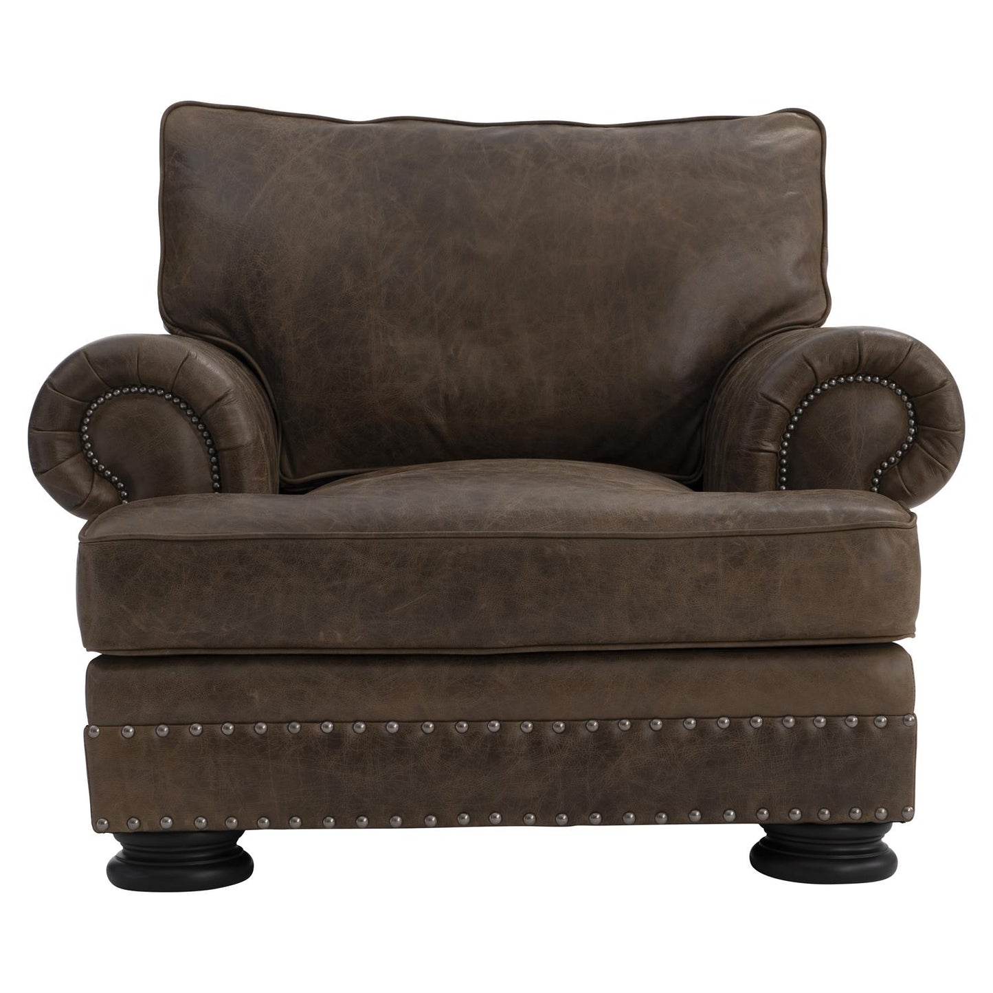 Bernhardt Foster Leather Chair Without Pillows — 5372LY