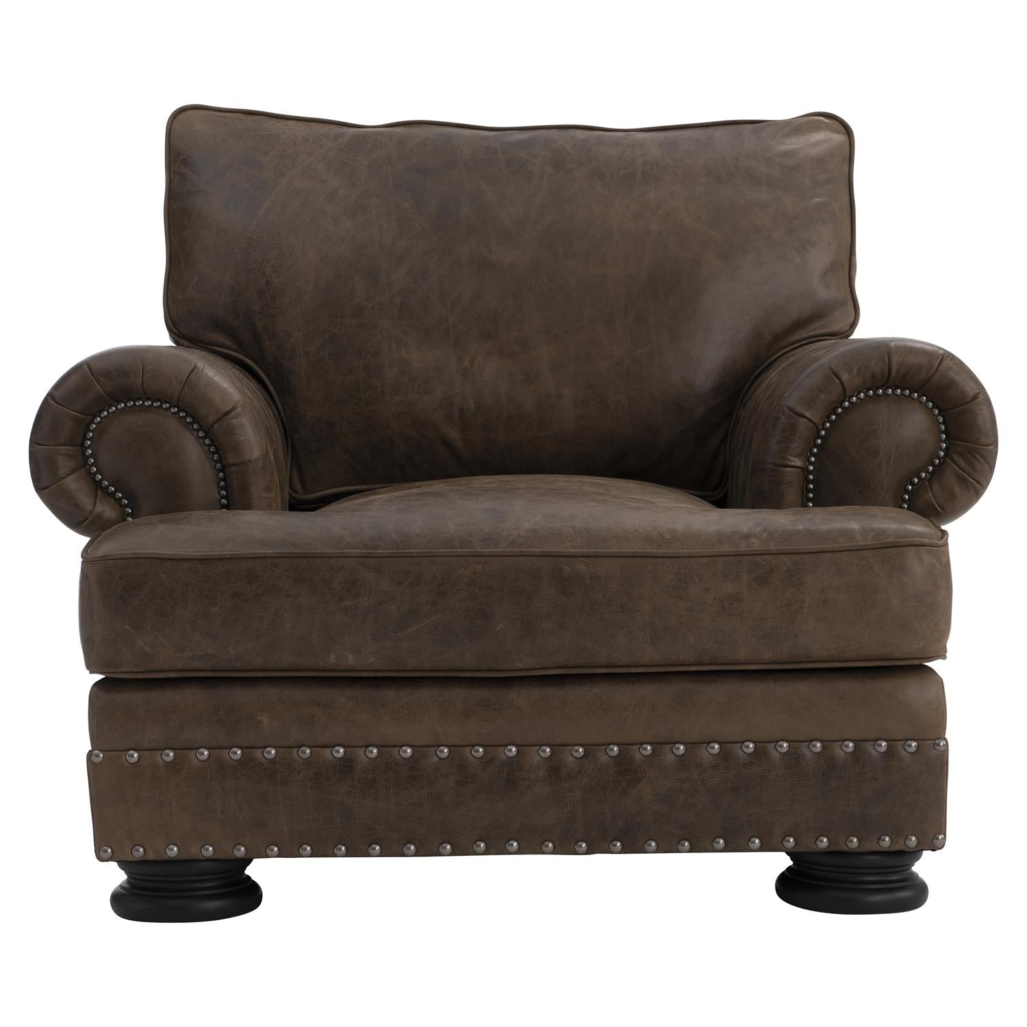 Bernhardt Foster Leather Chair Without Pillows — 5372LY