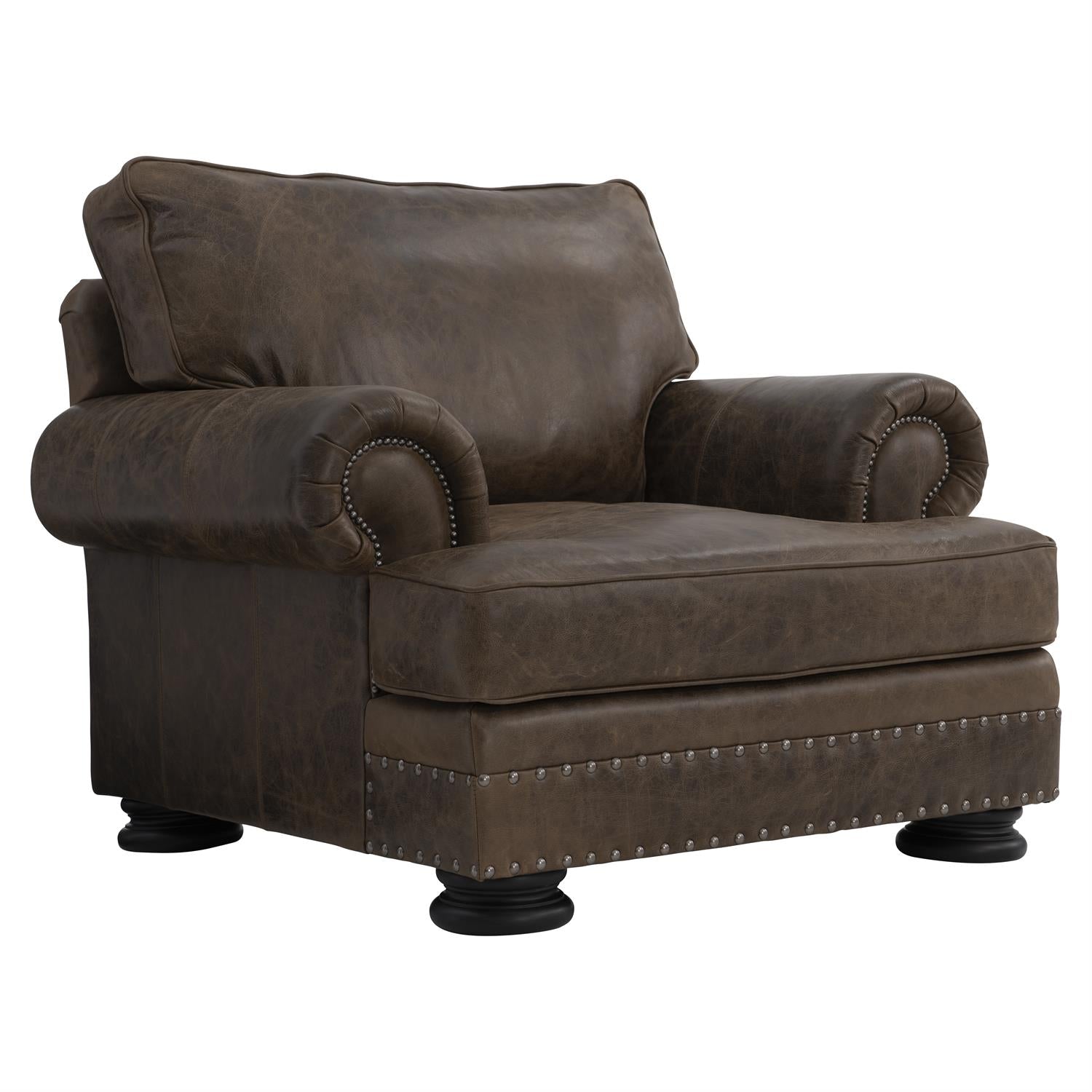 Bernhardt Foster Leather Chair Without Pillows — 5372LY