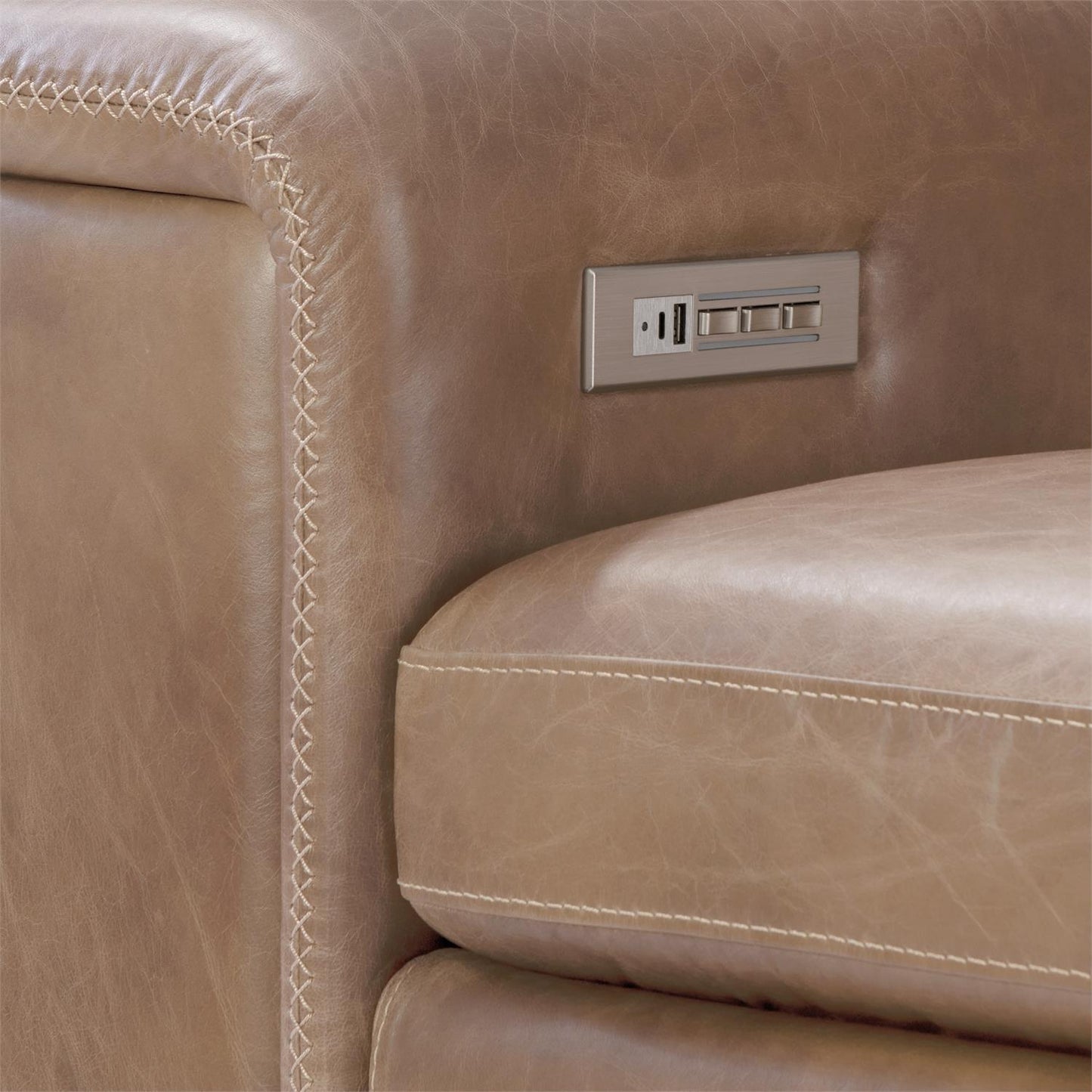 Bernhardt Lioni Leather Left Arm Power Motion Loveseat — 9542RHO