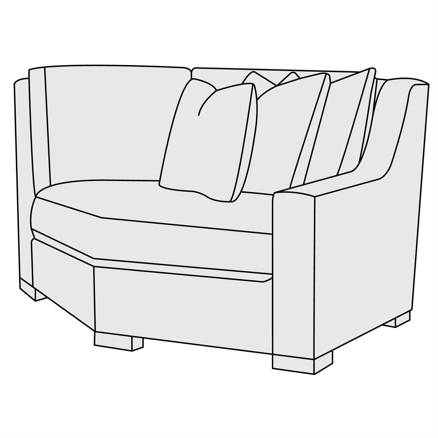 Bernhardt Germain Fabric Right Arm Cuddler — B2633