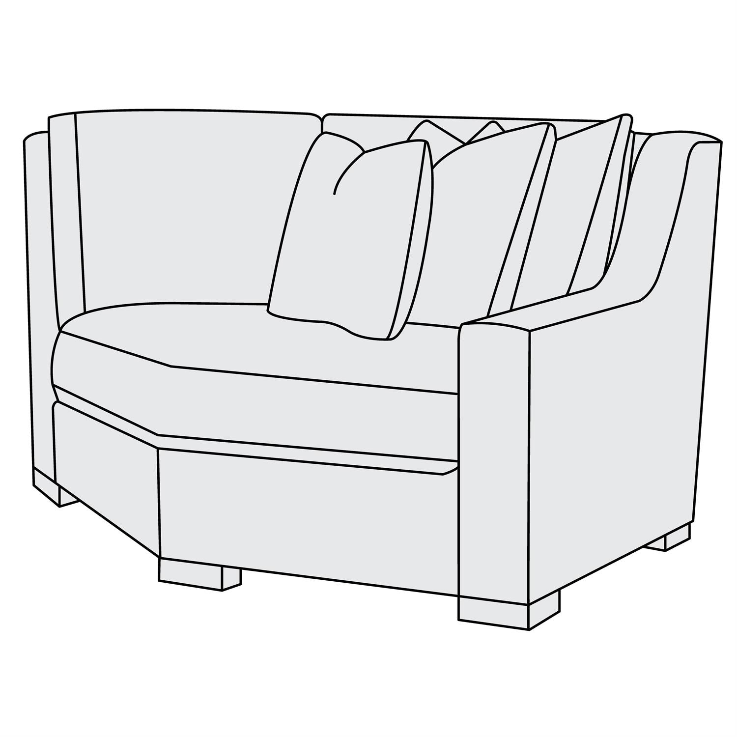 Bernhardt Germain Fabric Right Arm Cuddler — B2633