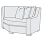Bernhardt Germain Fabric Right Arm Cuddler — B2633