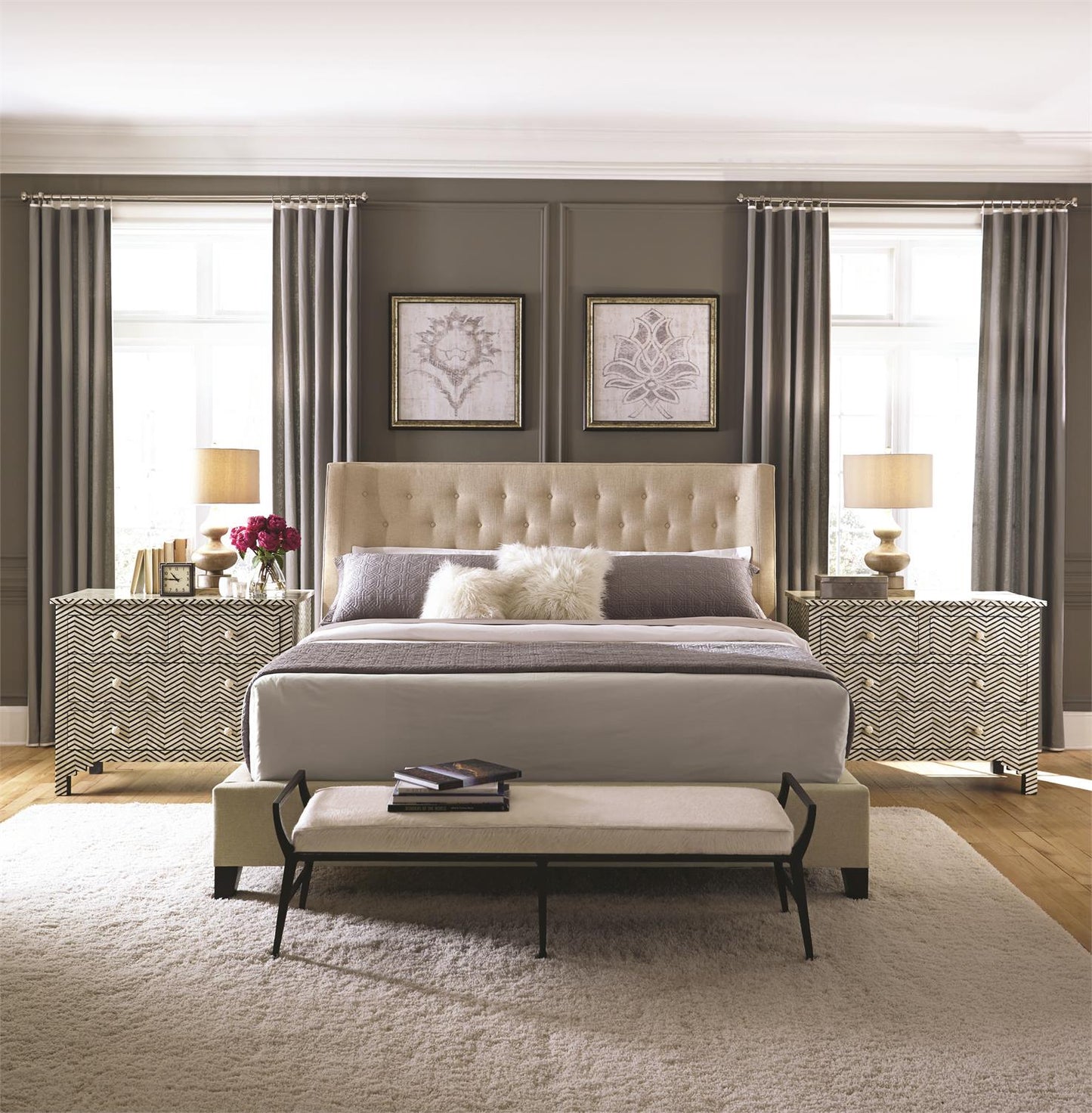 Bernhardt Maxime Fabric Shelter Bed Queen — K1247