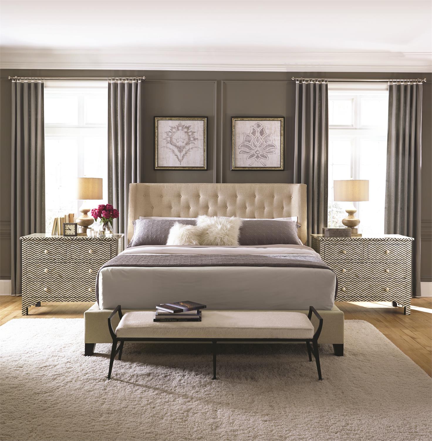 Bernhardt Maxime Fabric Shelter Bed Queen — K1247