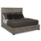 Bernhardt Morgan Leather Panel Bed Queen (54" H) — K1434