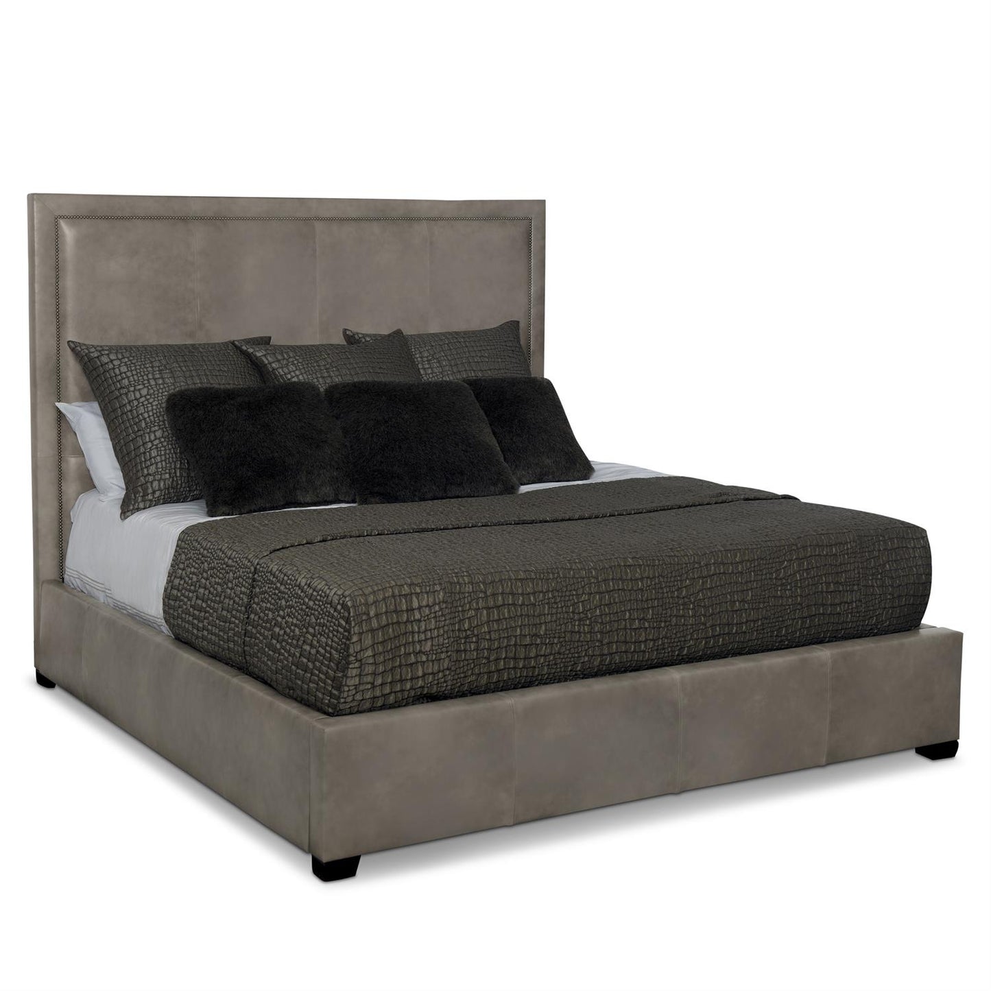 Bernhardt Morgan Leather Panel Bed King (64" H) — K1445