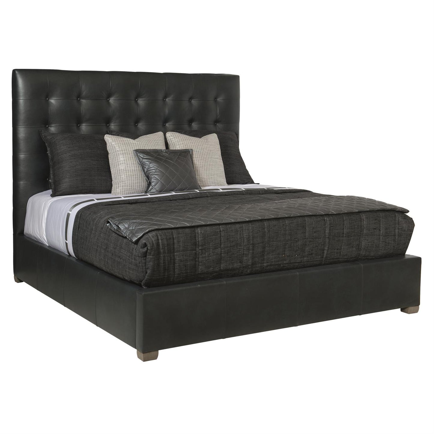Bernhardt Avery Leather Panel Bed King (66" H) — K1476