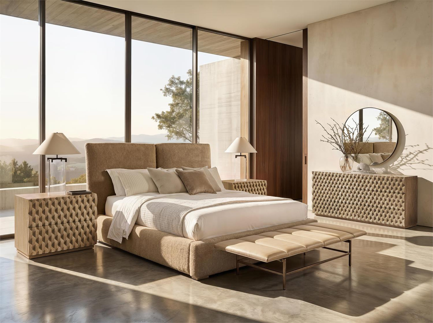 Bernhardt Kalo Fabric Panel Bed King — K1808