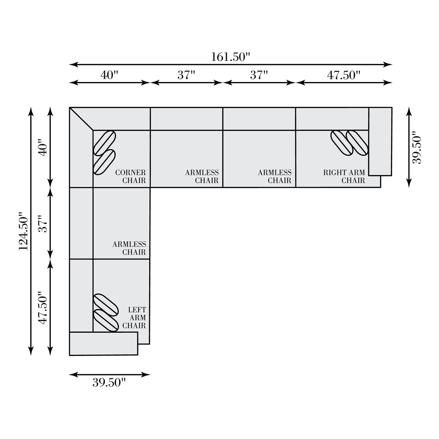 Bernhardt Rylan Fabric Sectional — K1848