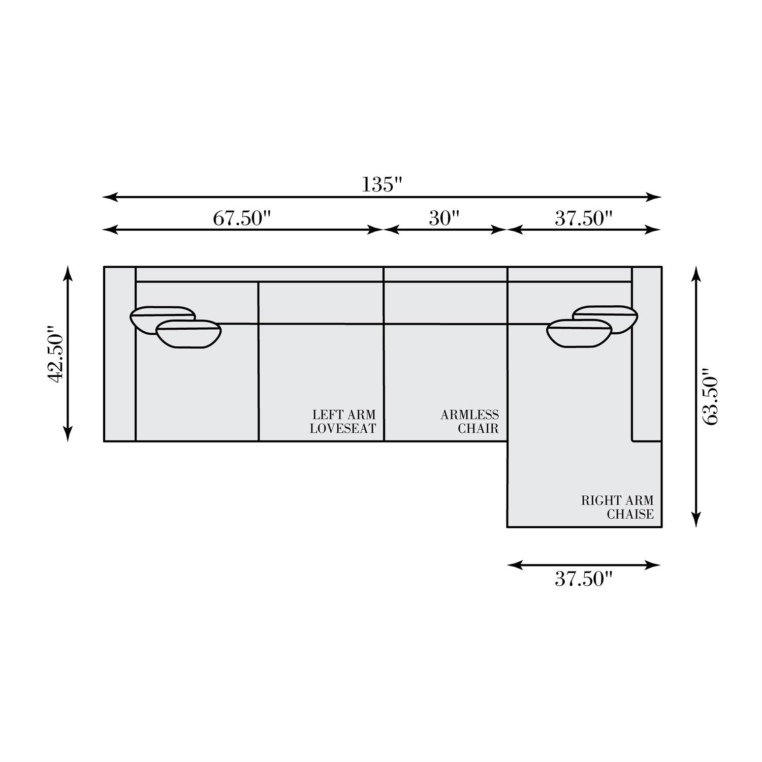 Bernhardt Gabi Fabric Sectional — K1967