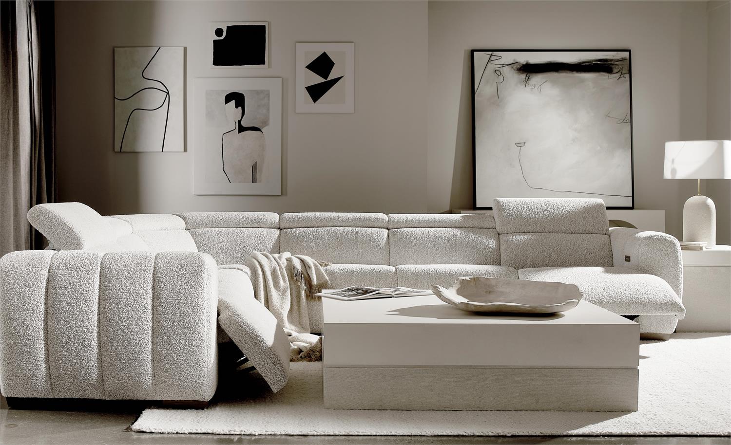 Bernhardt Aldo Fabric Power Motion Sectional — K1975