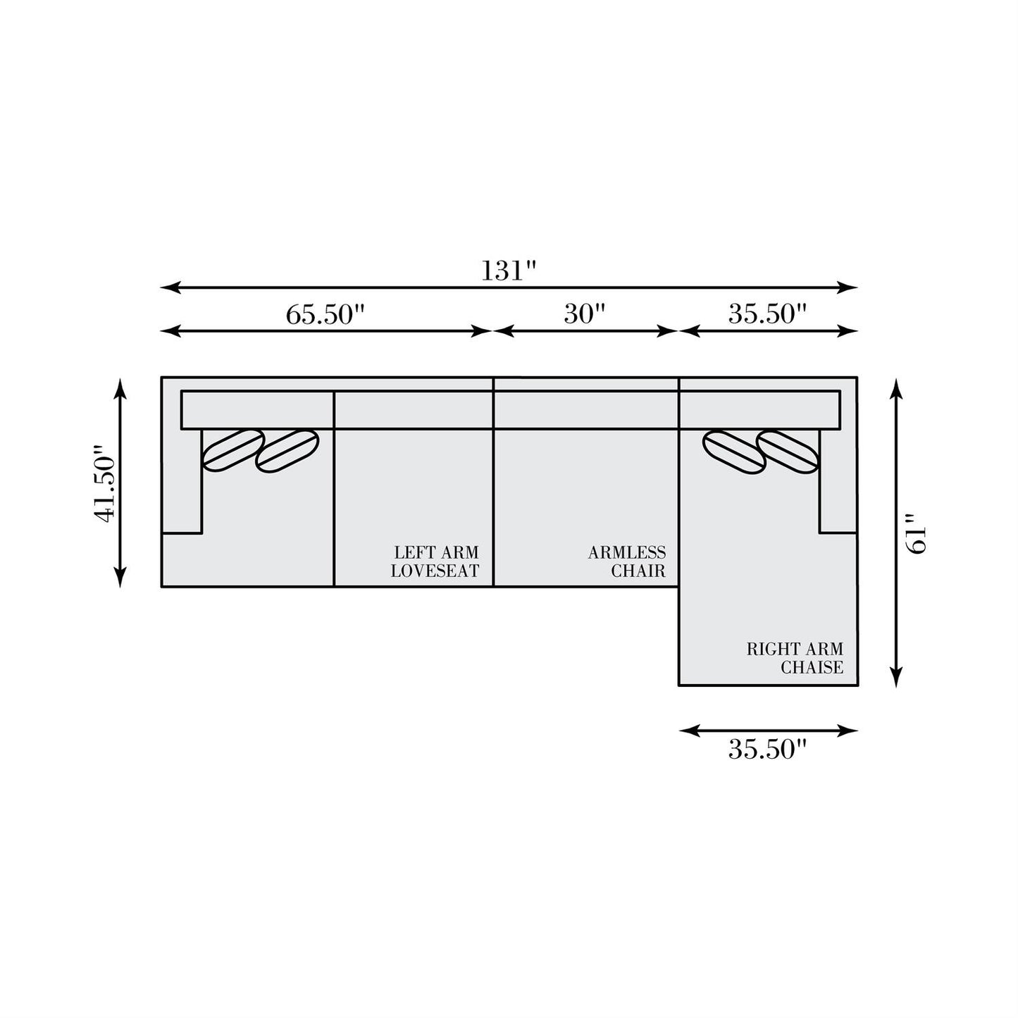 Bernhardt Mila Fabric Sectional — K1985