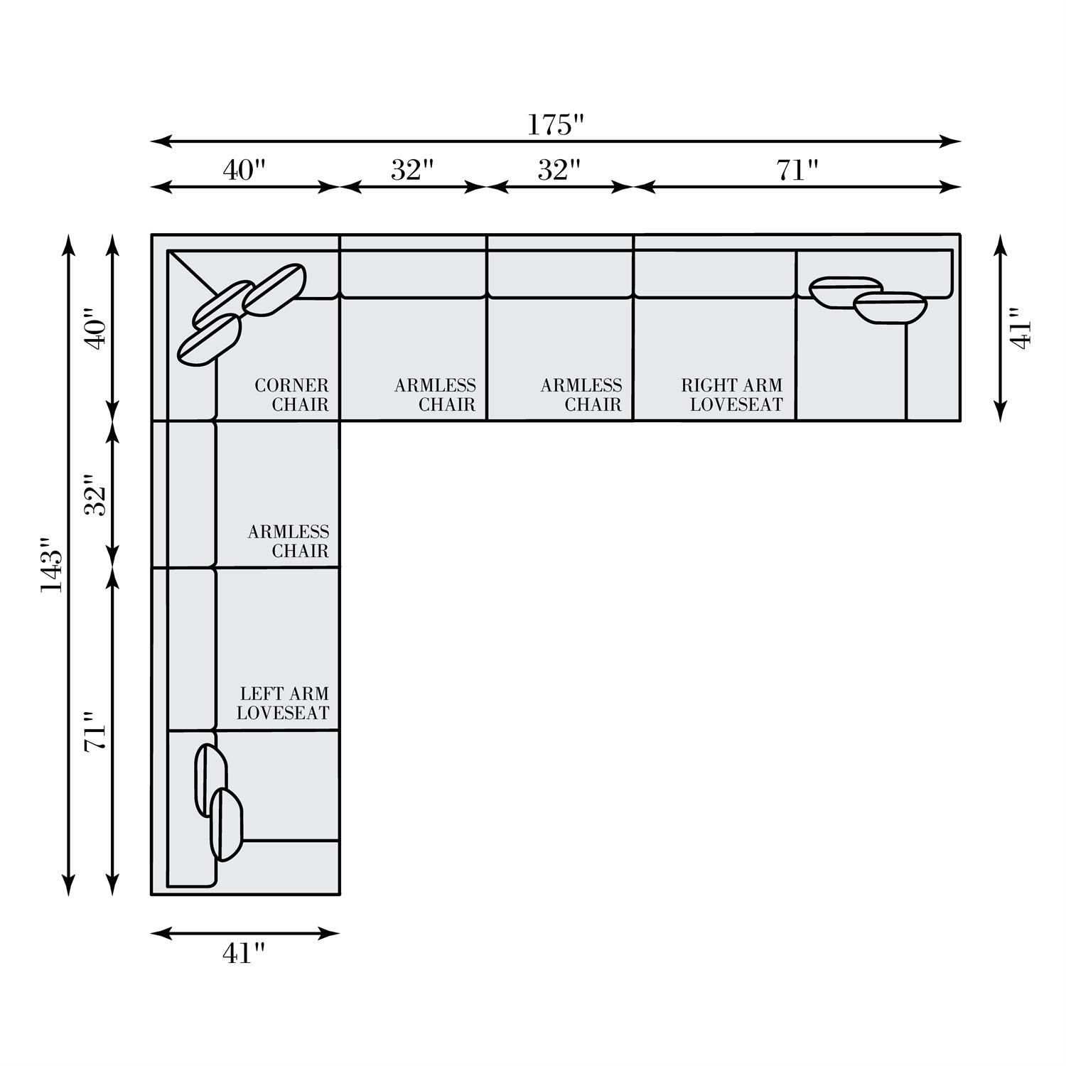 Bernhardt Serena Fabric Sectional — K2027