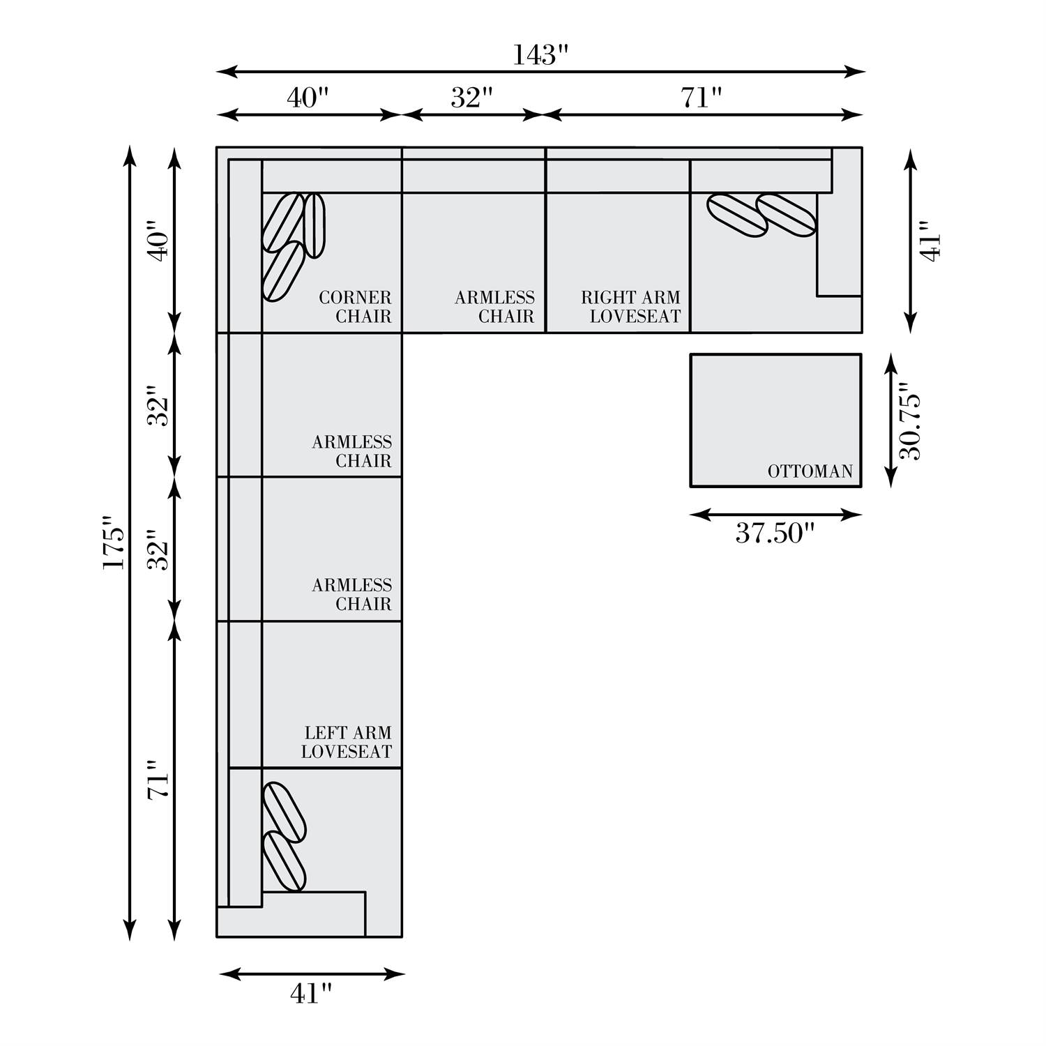 Bernhardt Serena Fabric Sectional — K2028