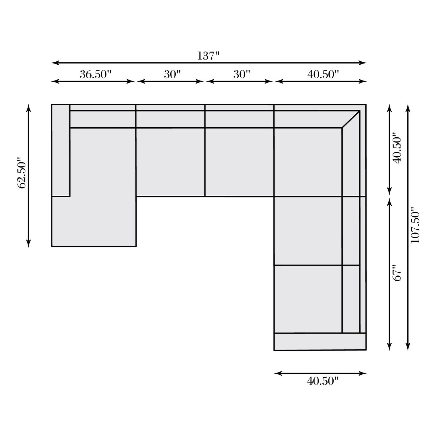 Bernhardt Dawkins Fabric Sectional — K2059