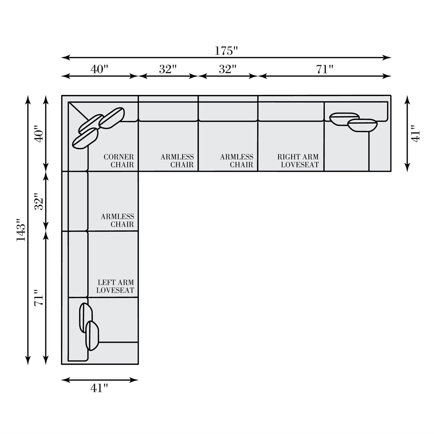 Bernhardt Serena Fabric Sectional — K2063