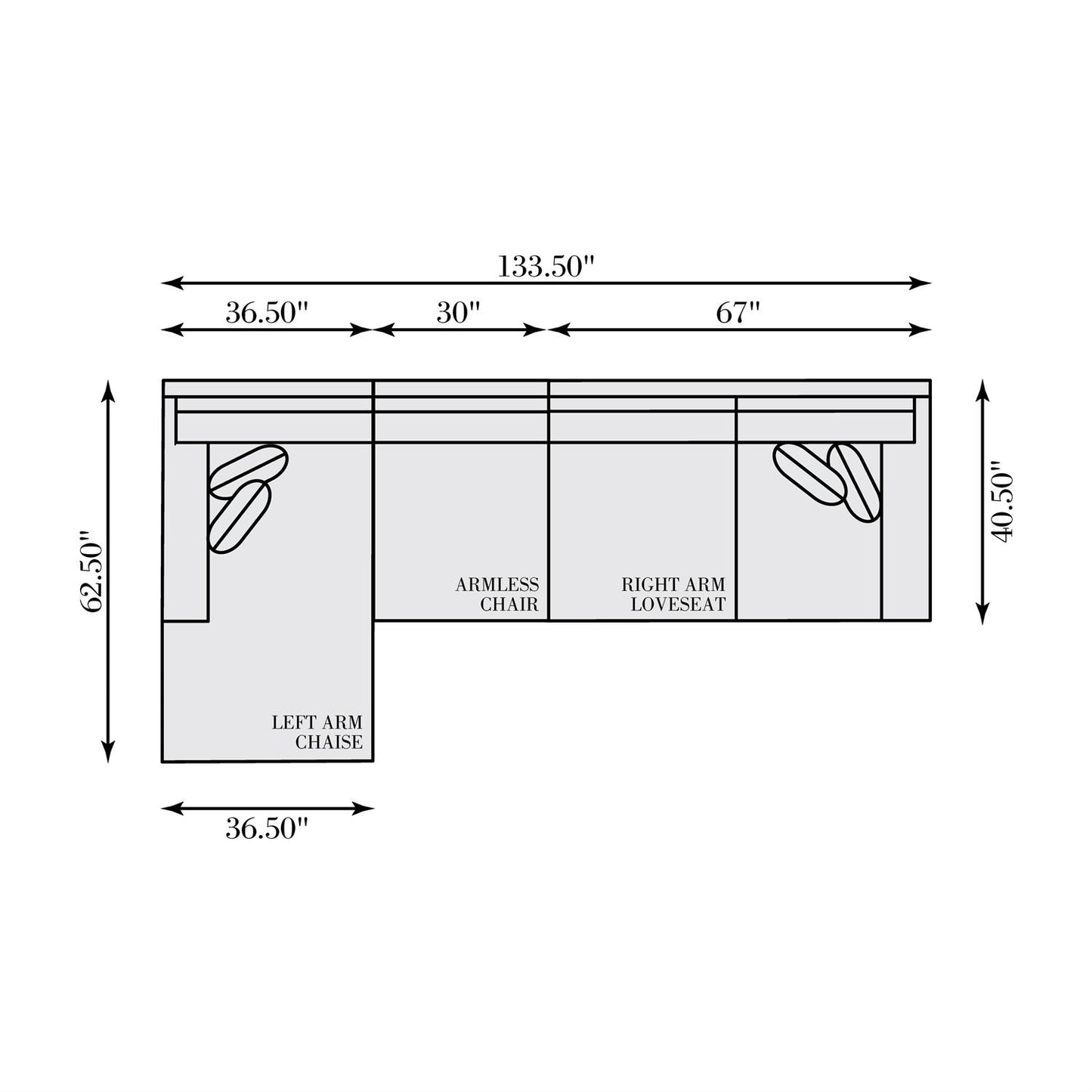 Bernhardt Dawkins Fabric Sectional — K2113