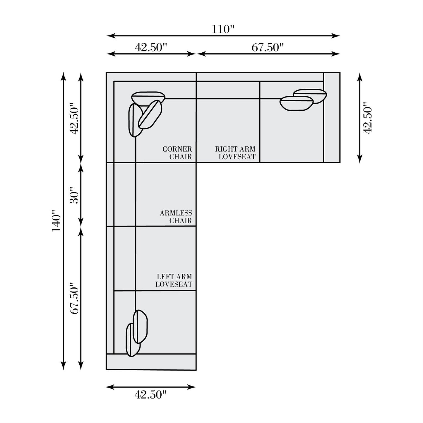 Bernhardt Gabi Fabric Sectional — K2114