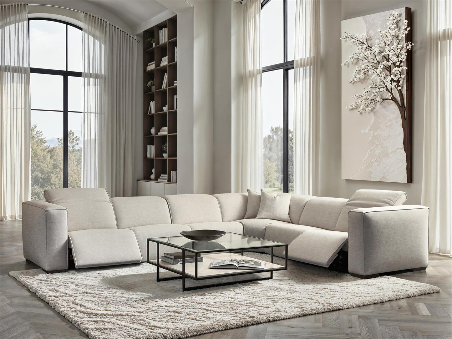 Bernhardt Bliss Fabric Power Motion Sectional — K2186