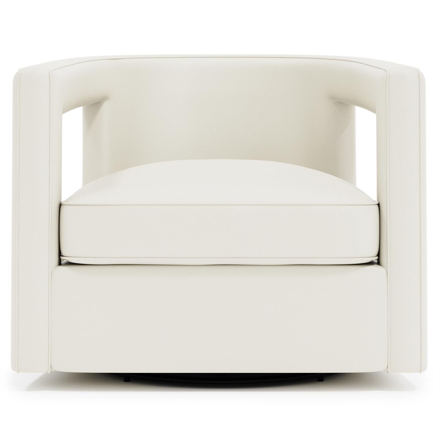 Bernhardt Alana Leather Swivel Chair Without Nails — N118SLX