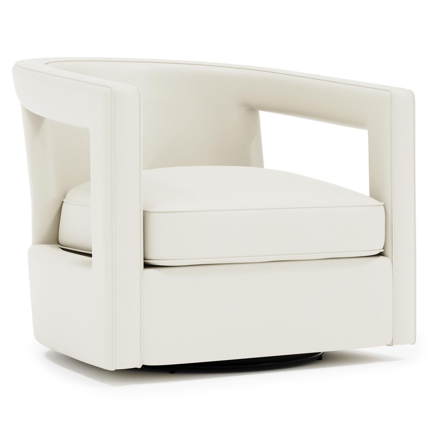 Bernhardt Alana Leather Swivel Chair Without Nails — N118SLX