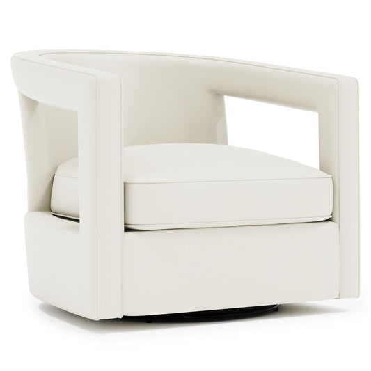 Bernhardt Alana Leather Swivel Chair Without Nails — N118SLX