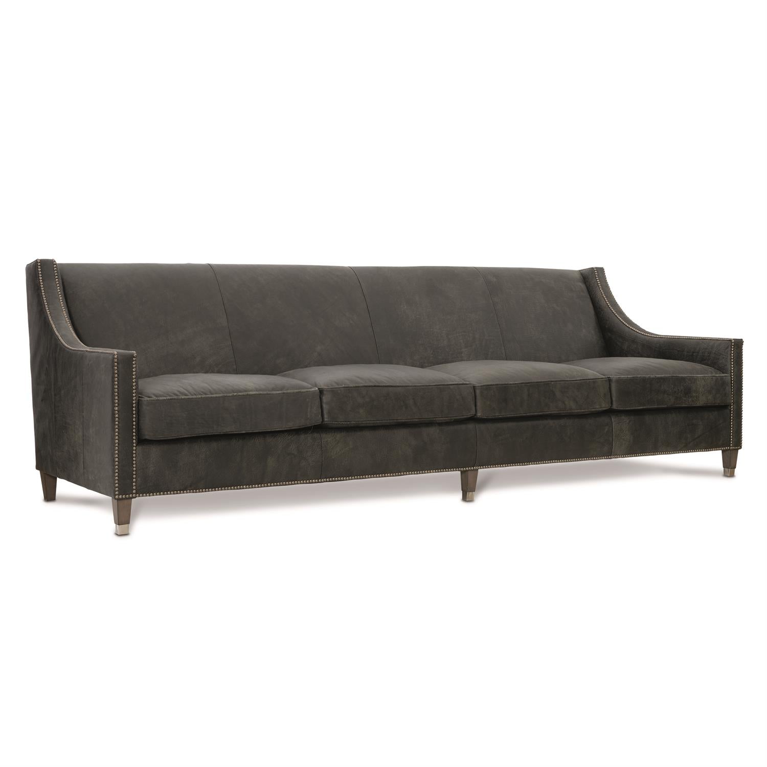 Bernhardt Palisades Leather Sofa Without Pillows — N2877LY