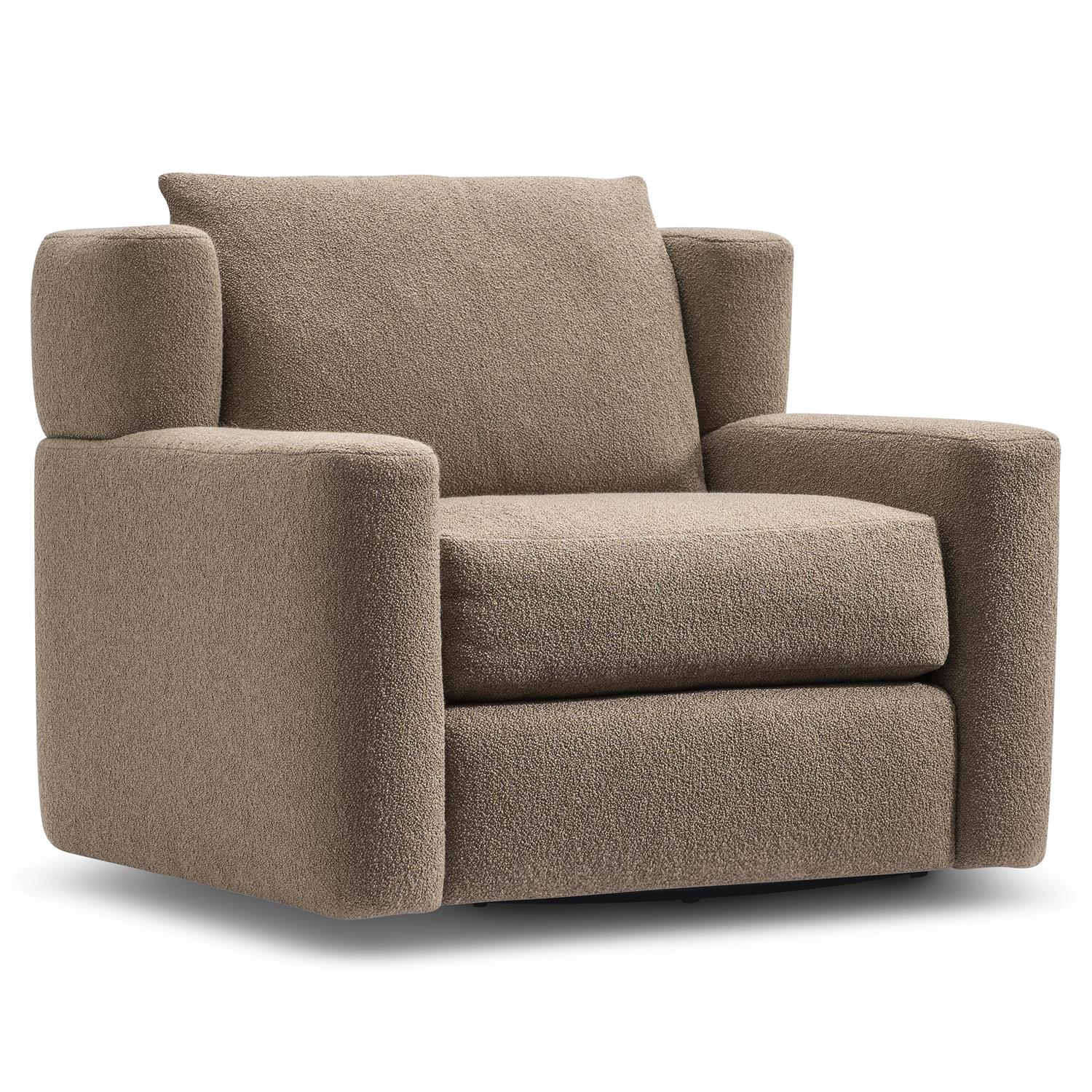 Bernhardt Laurent Fabric Swivel Chair Without Pillows — N4512SY