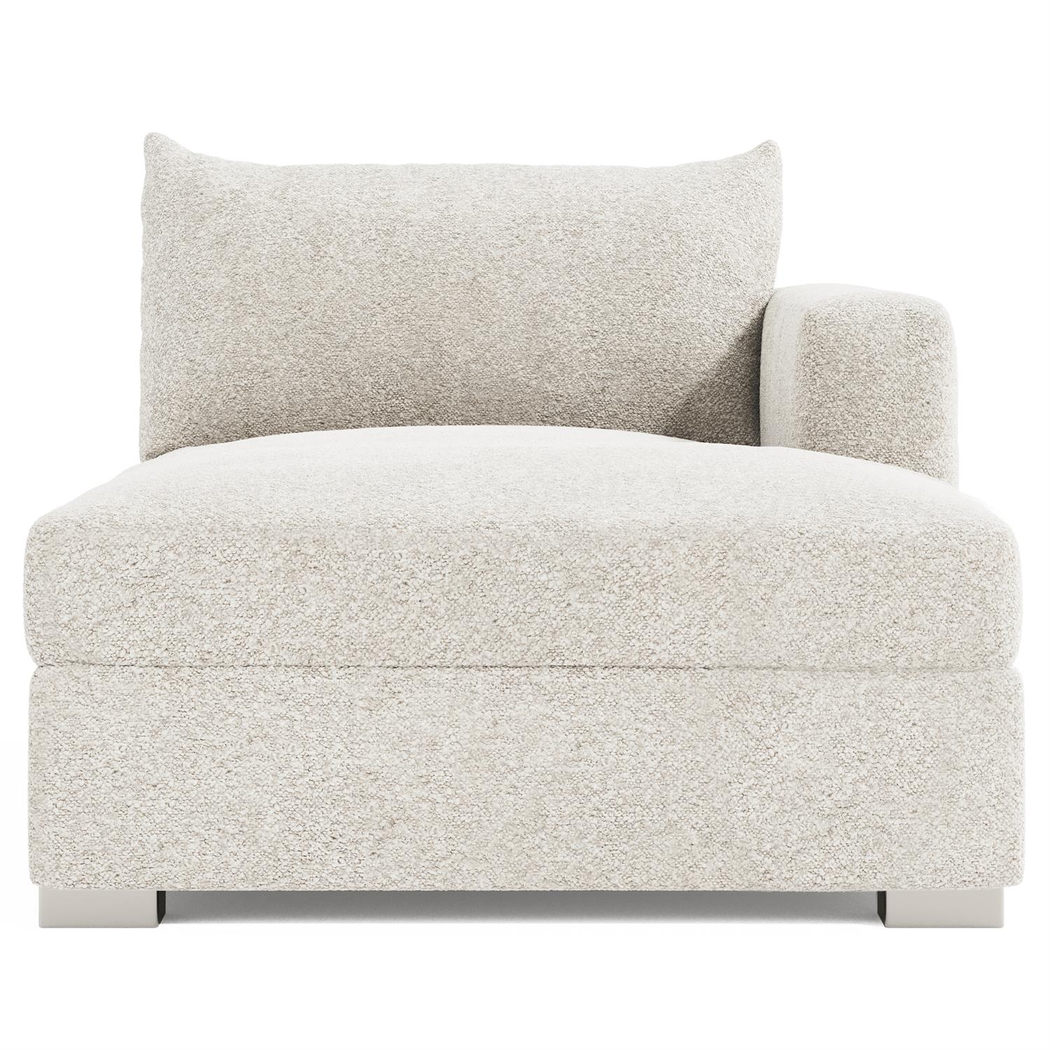 Bernhardt Helena Fabric Right Arm Chaise Without Pillows Metal Foot — N5137Y