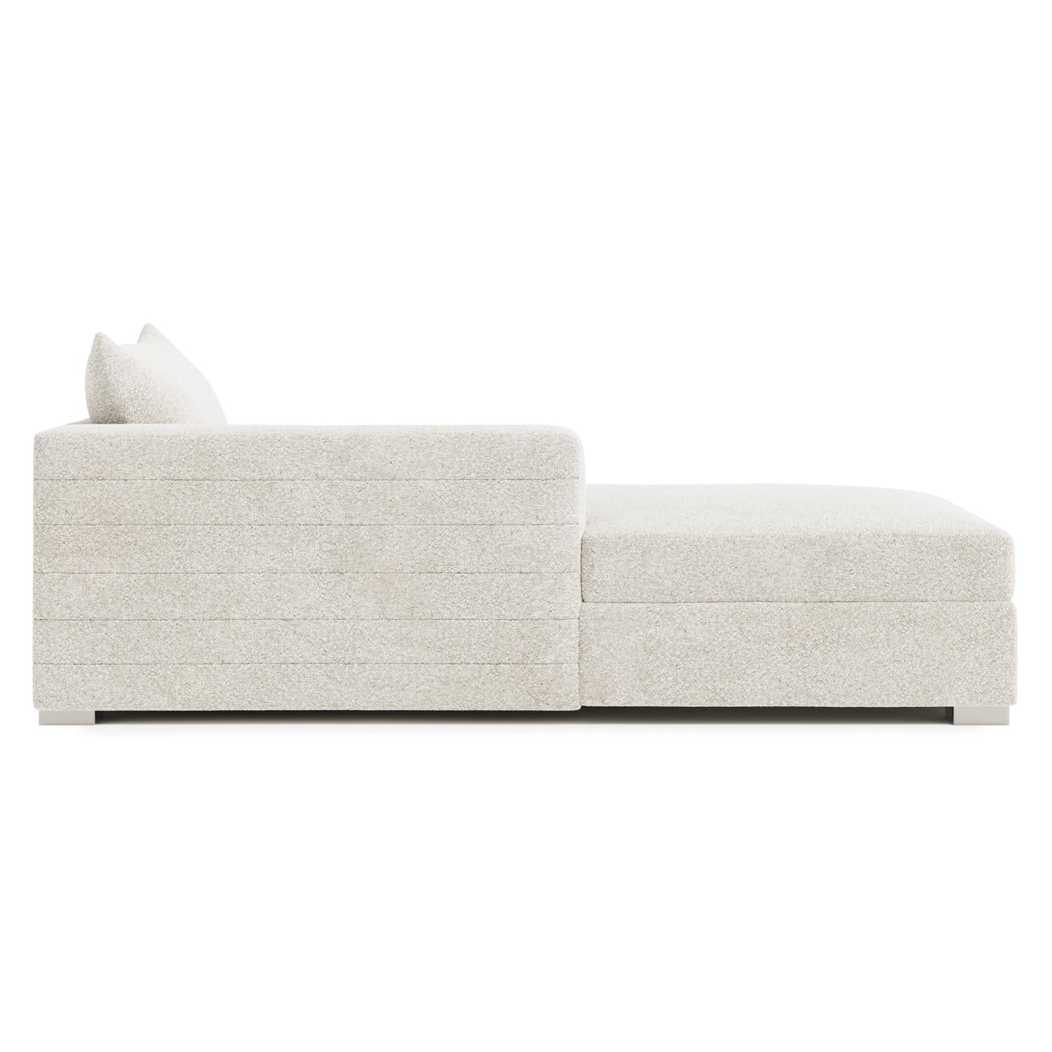 Bernhardt Helena Fabric Left Arm Chaise Without Pillows Metal Foot — N5138Y