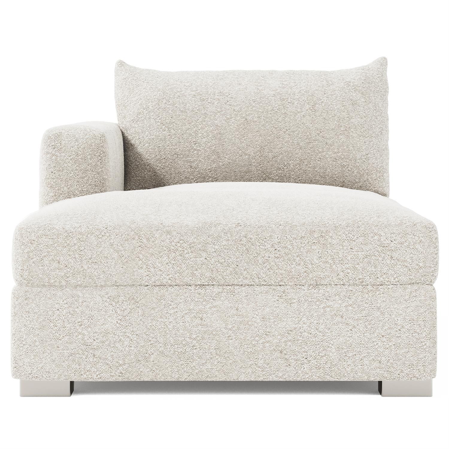 Bernhardt Helena Fabric Left Arm Chaise Without Pillows Metal Foot — N5138Y