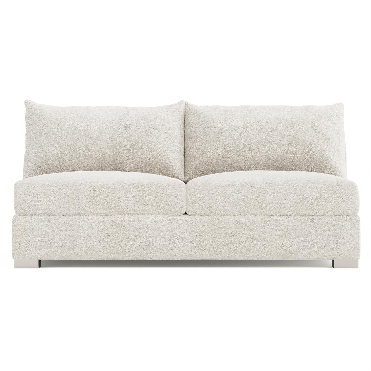 Bernhardt Helena Fabric Armless Loveseat Without Pillows Metal Foot — N5140Y