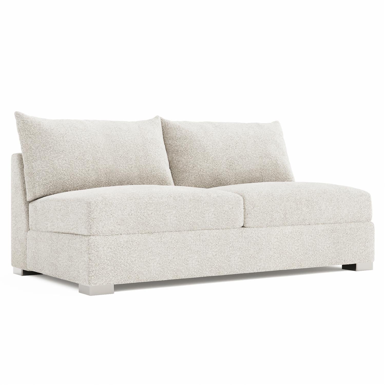Bernhardt Helena Fabric Armless Loveseat Without Pillows Metal Foot — N5140Y
