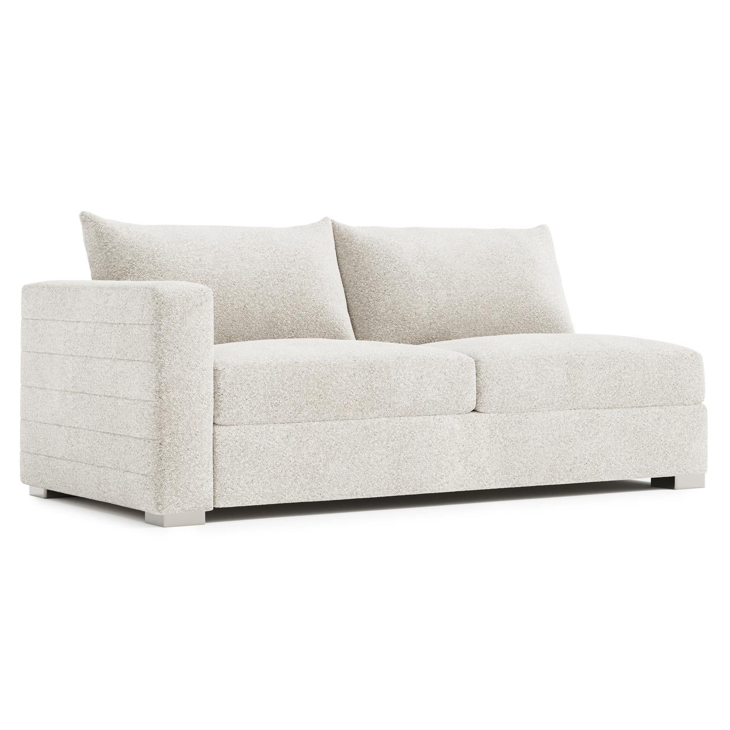 Bernhardt Helena Fabric Left Arm Loveseat Without Pillows Metal Foot — N5142Y