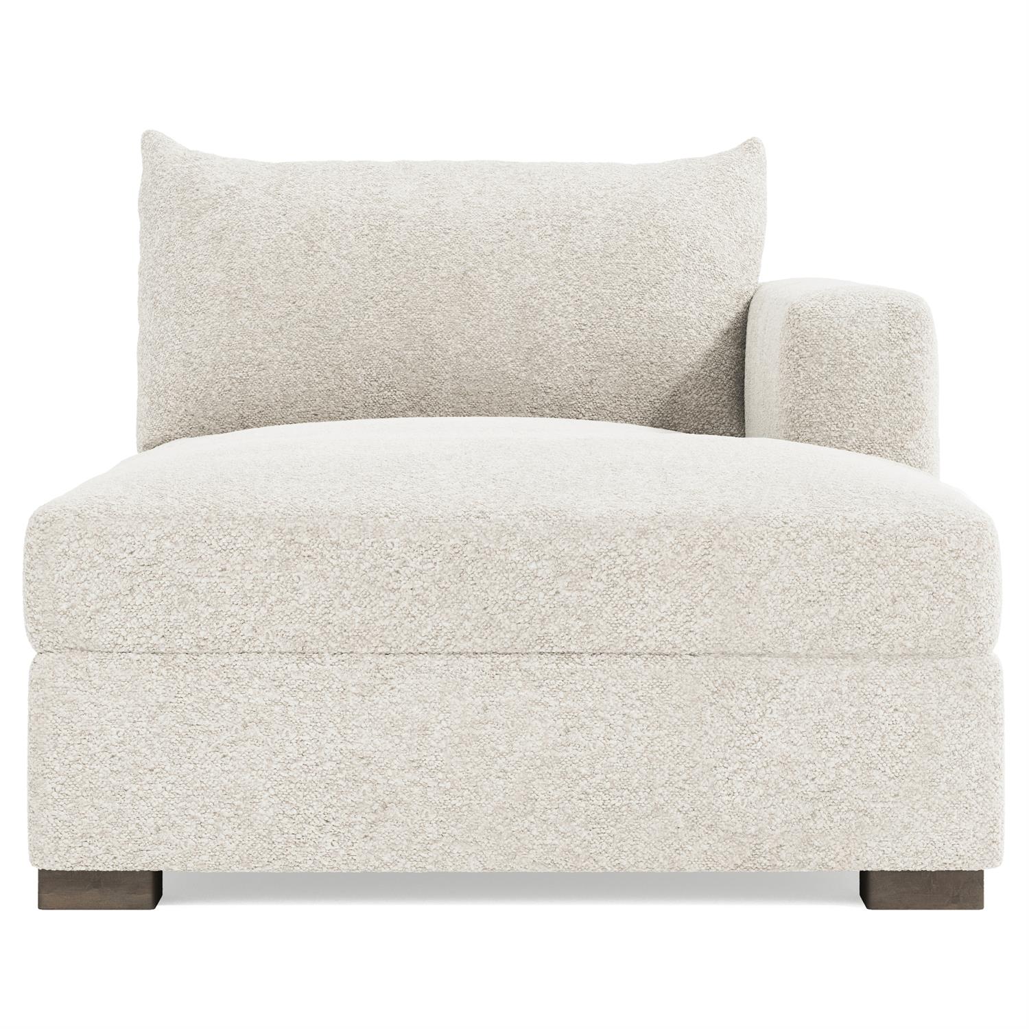Bernhardt Helena Fabric Right Arm Chaise Without Pillows Wood Foot — N5237Y