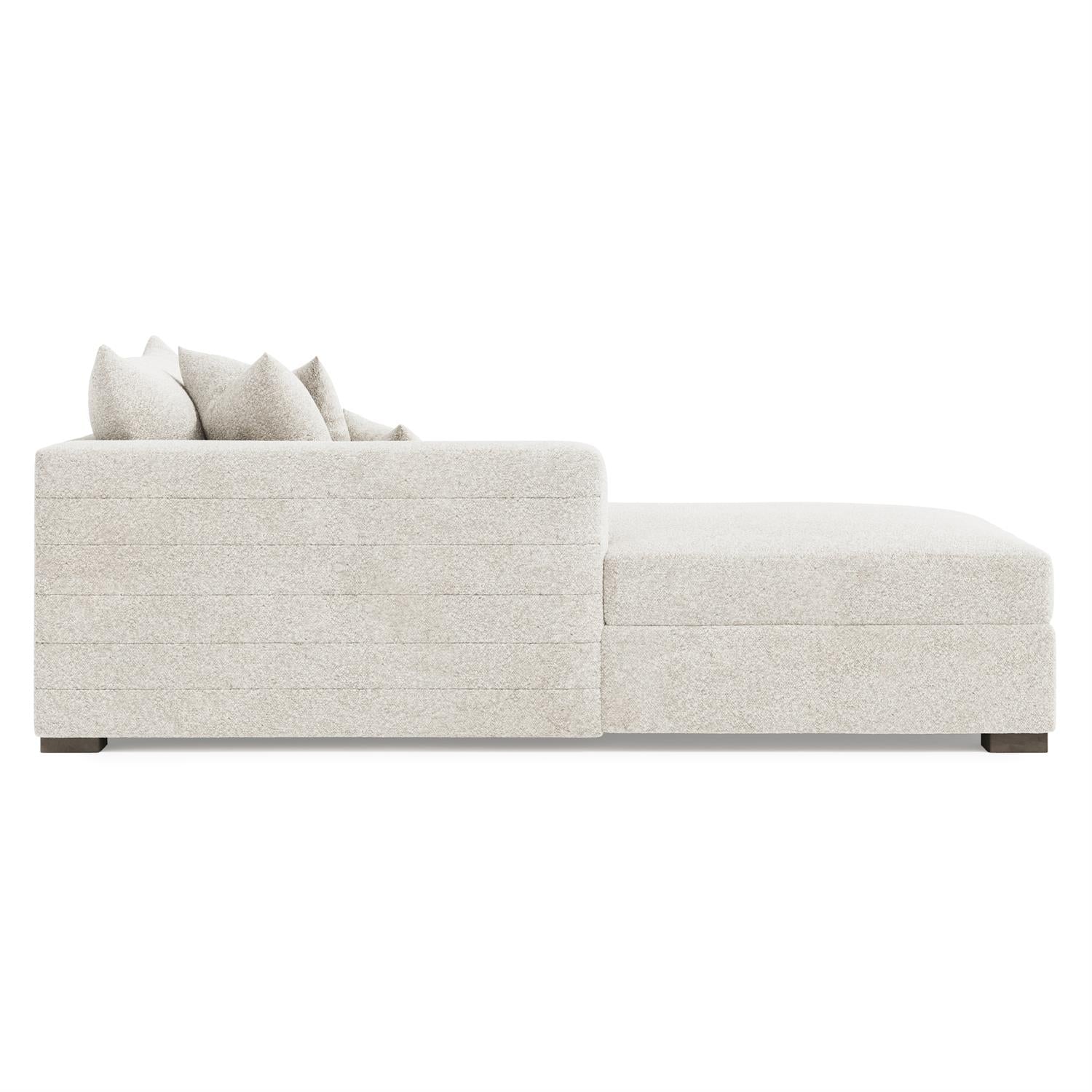 Bernhardt Helena Fabric Left Arm Chaise Wood Foot — N5238
