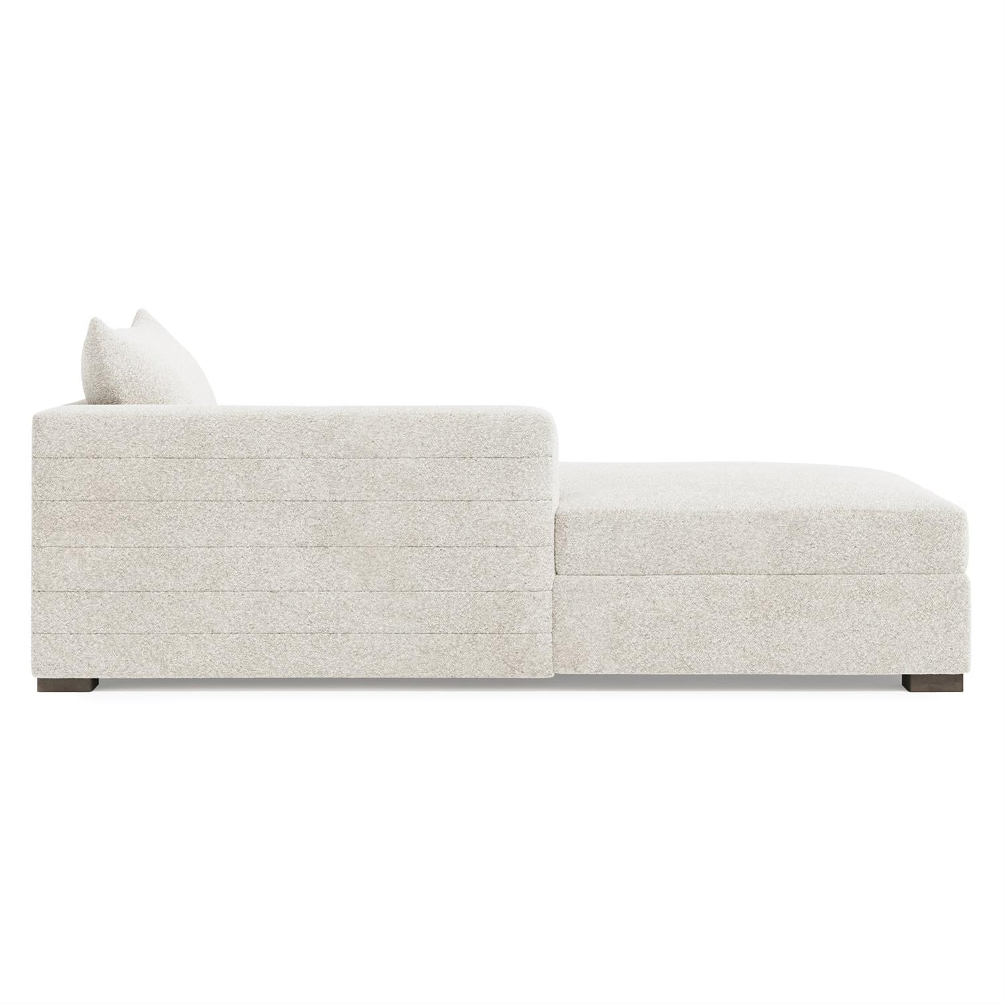 Bernhardt Helena Fabric Left Arm Chaise Without Pillows Wood Foot — N5238Y