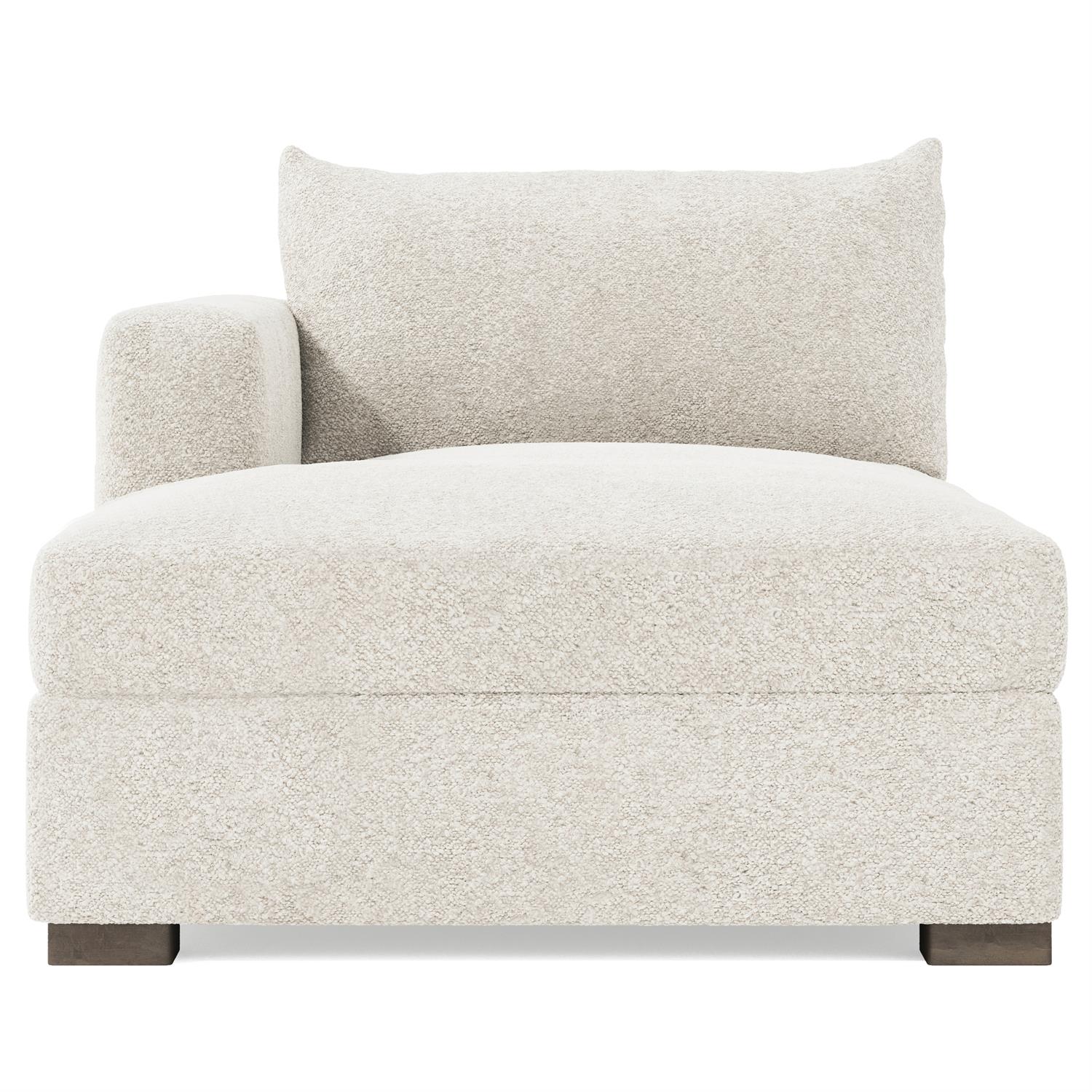 Bernhardt Helena Fabric Left Arm Chaise Without Pillows Wood Foot — N5238Y