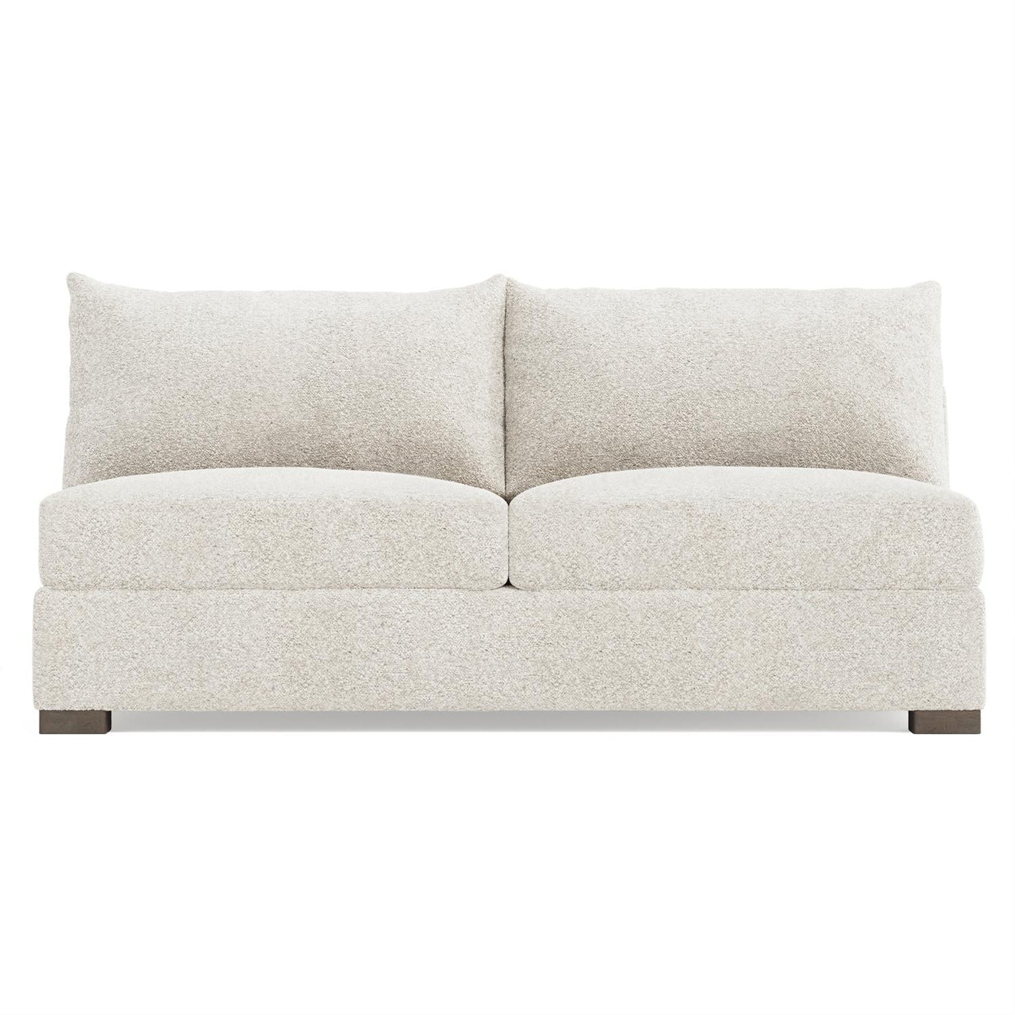 Bernhardt Helena Fabric Armless Loveseat Without Pillows Wood Foot — N5240Y