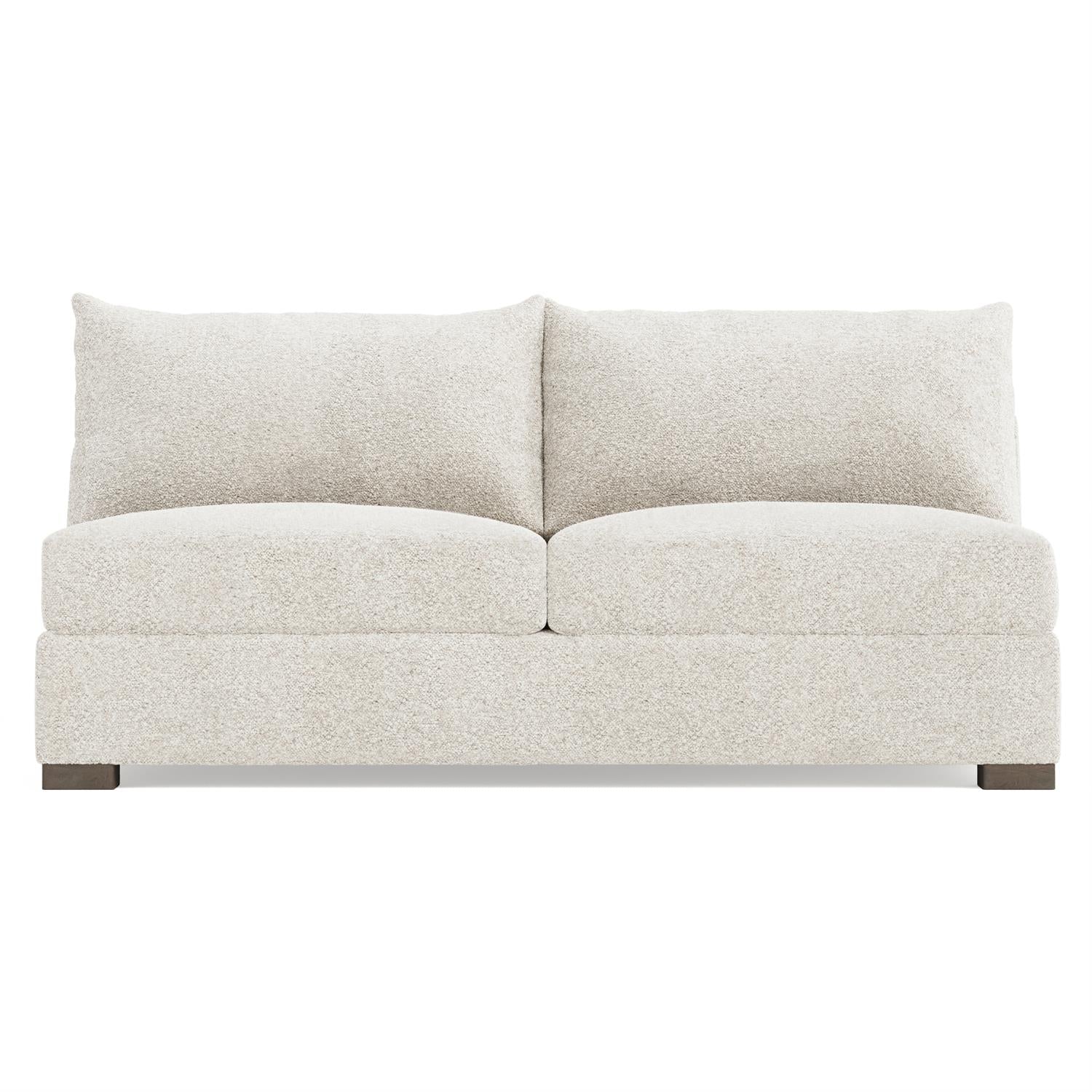 Bernhardt Helena Fabric Armless Loveseat Without Pillows Wood Foot — N5240Y