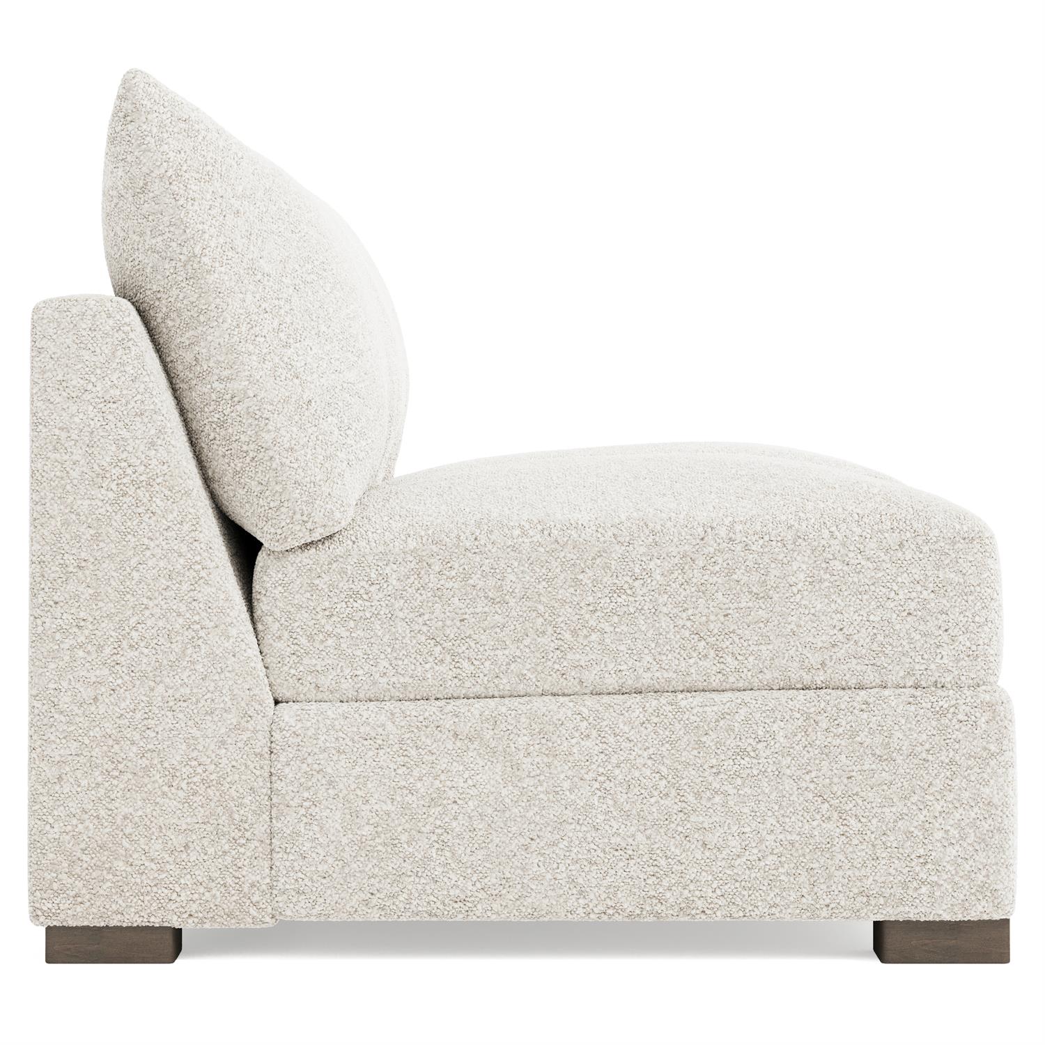 Bernhardt Helena Fabric Armless Loveseat Without Pillows Wood Foot — N5240Y