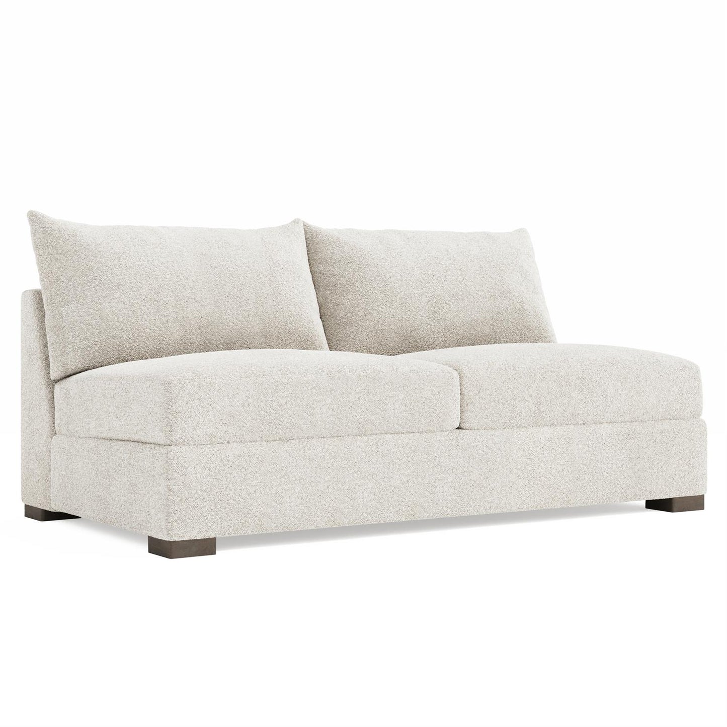 Bernhardt Helena Fabric Armless Loveseat Without Pillows Wood Foot — N5240Y