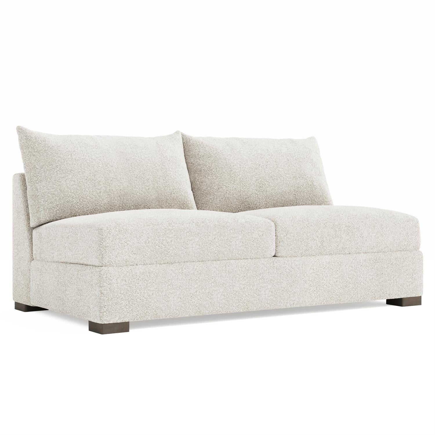 Bernhardt Helena Fabric Armless Loveseat Without Pillows Wood Foot — N5240Y